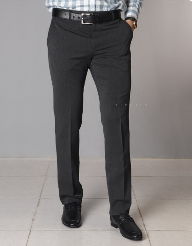 شلوار پارچهای مردانه جنس گاواردین دو بر کش رنگ زغالی