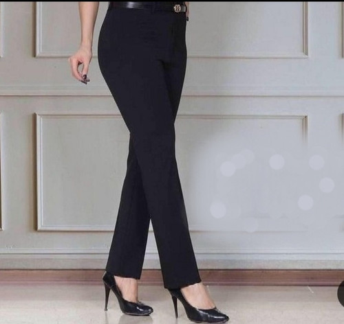 شلوار گاواردین زنانه مدل راسته رنگ مشکی جنس ترک دو بر کش اعلا