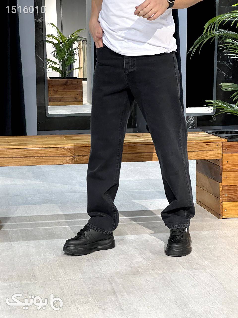 شلوار لی نیم بگ مردانه رنگ دودی