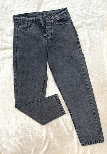 شلوار لی مردانه مدل مام استایل رنگ زغال سنگی روشن