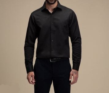 پیراهن مردانه اسپرت جنس شانلی رنگ مشکی