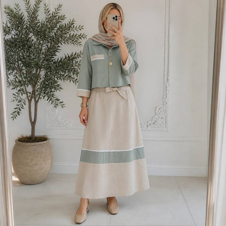 ست سارافون و کت زنانه جنس لنین