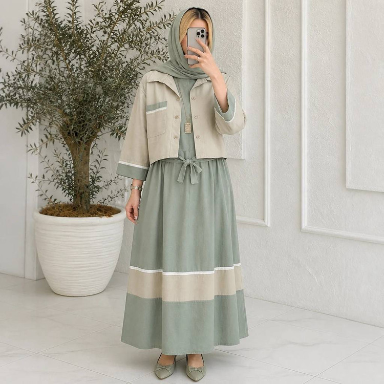 ست سارافون و کت زنانه جنس لنین